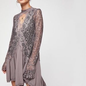 Free People Secret Origins Lace Tunic Cutout Dress